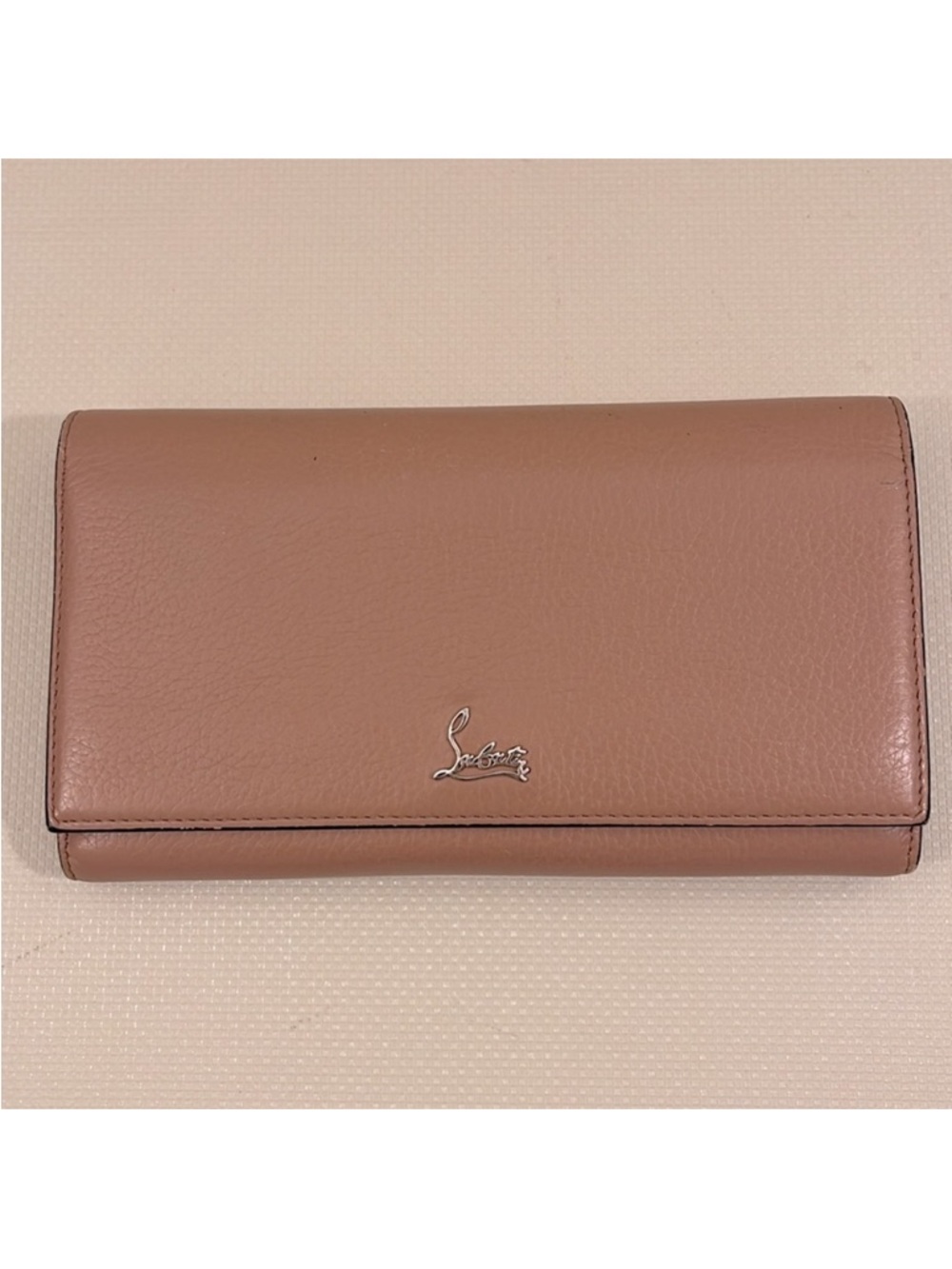 Christian Louboutin Nude Flap Long Wallet With D Rings